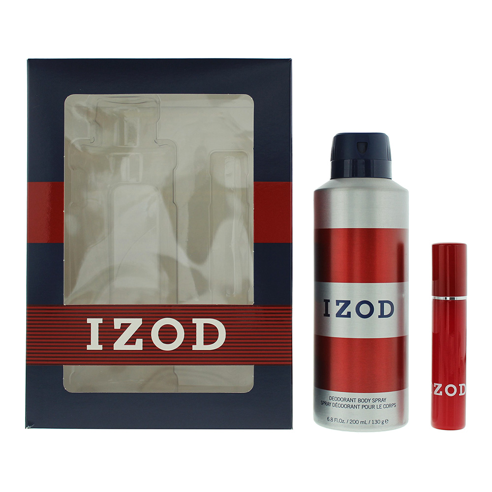 Izod Red 2 Piece Gift Set: Eau De Toilette 15ml - Body Spray