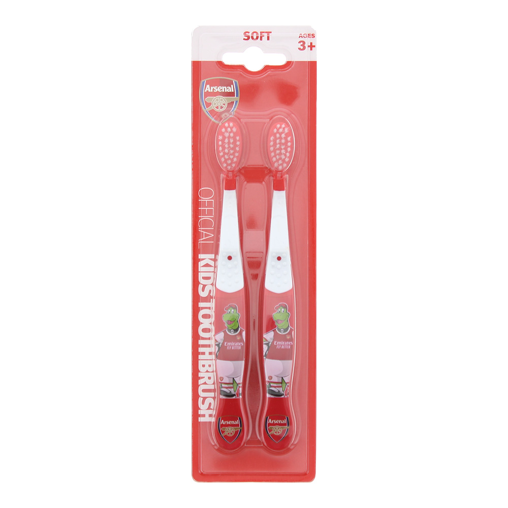 Epl Arsenal Soft Toothbrush 2Pcs Size 2