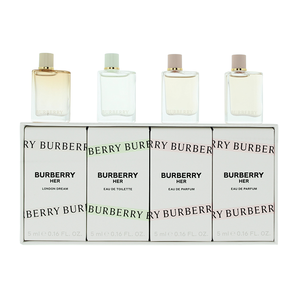 Burberry Her 4 Piece Gift Set: Eau De Parfum 5ml - Eau De Parfum 5ml - Eau De Toilette 5ml - London Dream Eau De Parfum