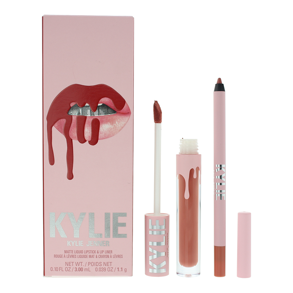 Women's Kylie By Kylie Jenner Matte Lip Kit 801 Queen Piece Gift Set: Liquid Lipstick 3Ml - Lip Liner 1.1G Size 2