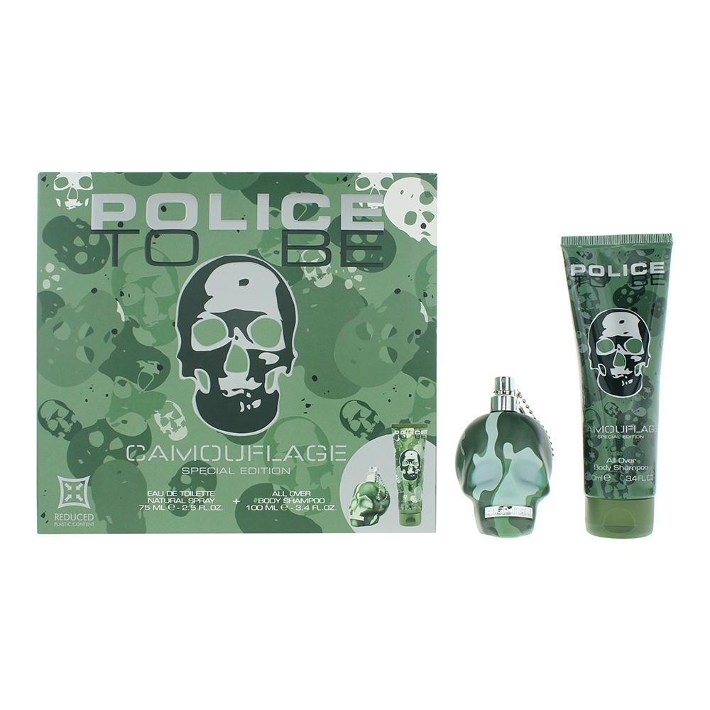 Police To Be Camouflage 2 Piece Gift Set: Eau De Toilette 75ml - Body Lotion 100