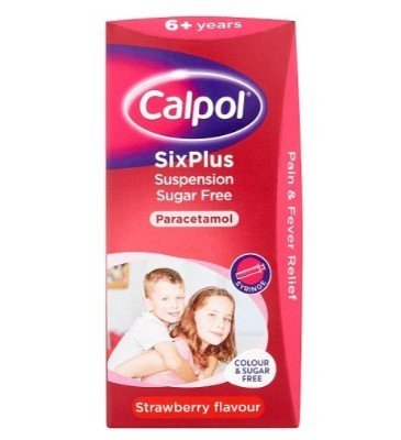 Calpol 6+ Sugar Free Strawberry 250Mg/5Ml Suspension X 80Ml Kids