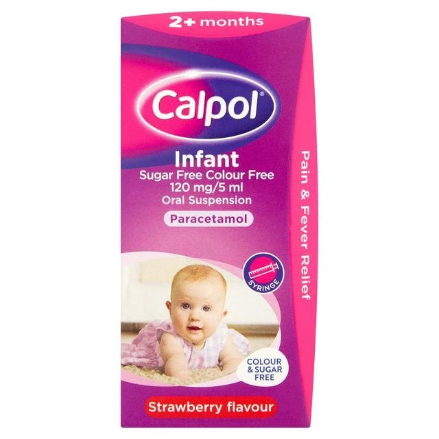 Calpol Sugar/Colour Free Suspension Strawberry X 100Ml Infant