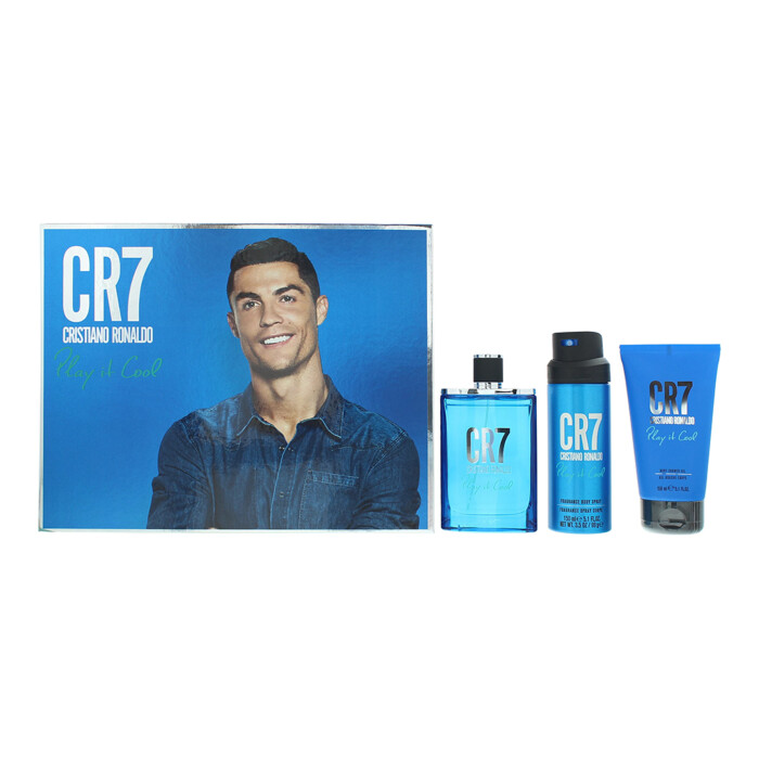 Cristiano Ronaldo Play It Cool 3 Piece Gift Set: Eau De Toilette 100ml - Shower Gel 150ml - Body Spray 150ml