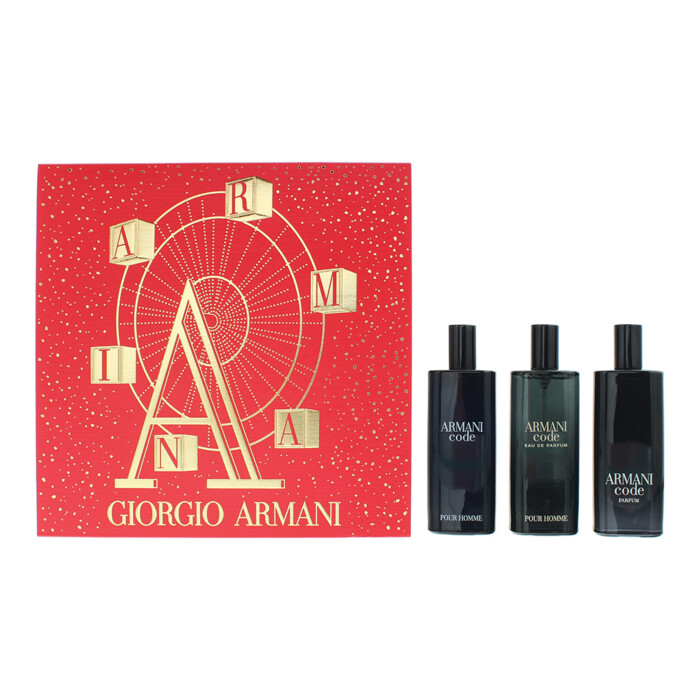 Giorgio Armani Code Pour Homme 3 Piece Gift Set: Eau De Toilette 15ml - Eau De P