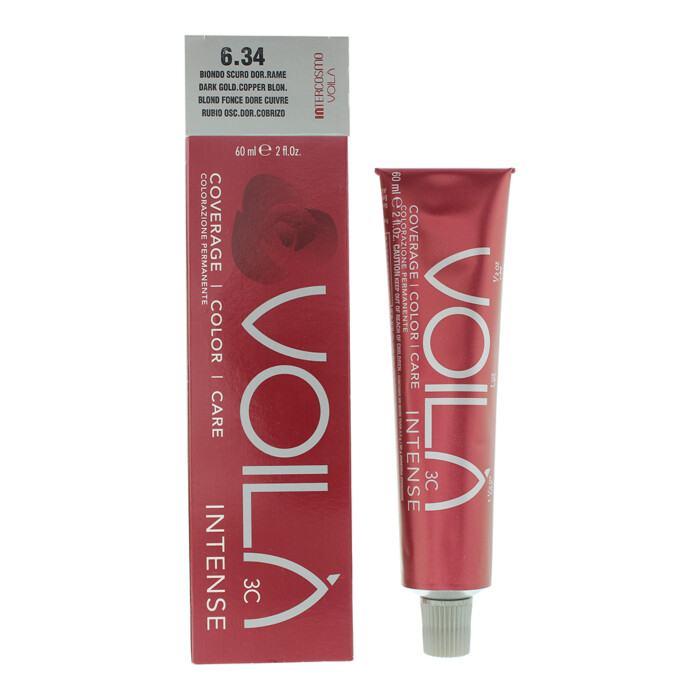 Intercosmo Voilà 3c Intense 6.34 Dark Golden Copper Blonde Hair Colour 60ml