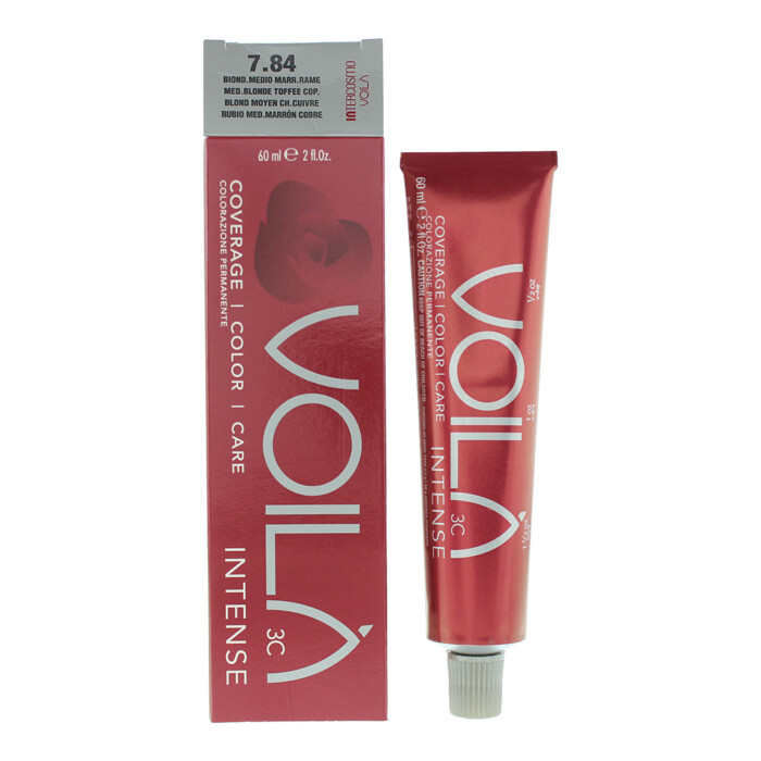 Intercosmo Voilà 3c Intense 7.84 Medium Blonde Toffee Copper Hair Colour 60ml