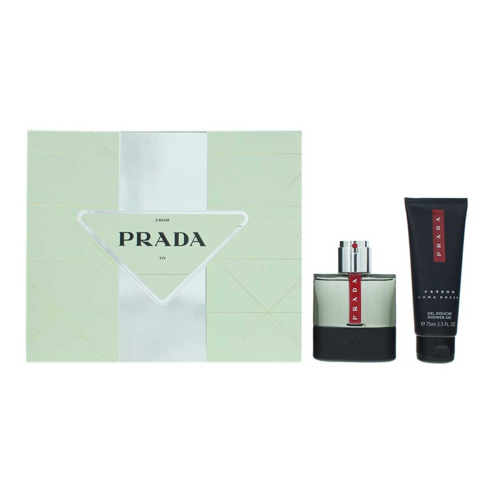 Prada Luna Rossa Carbon 2 Piece Gift Set: Eau De Toilette 50ml - Shower Gel 75ml
