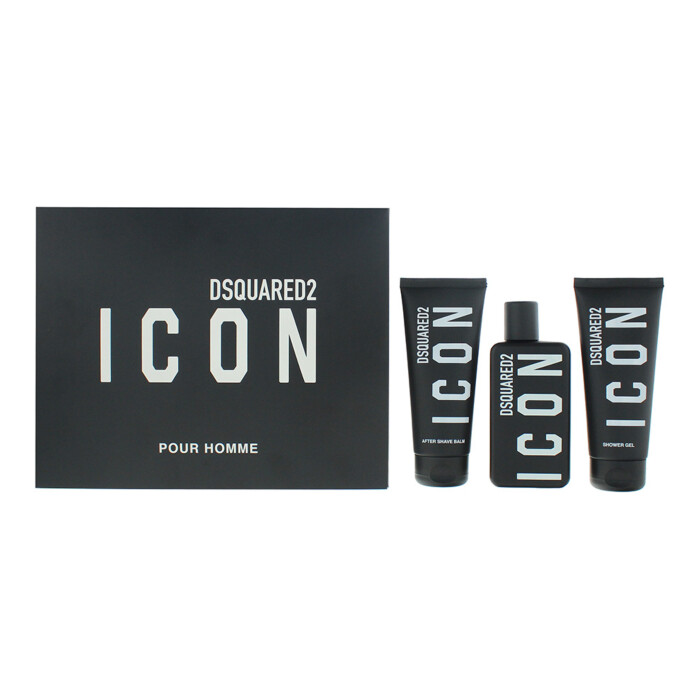 Dsquared2 Icon Pour Homme 3 Piece Gift Set: Eau De Parfum 100ml - Body Lotion 10