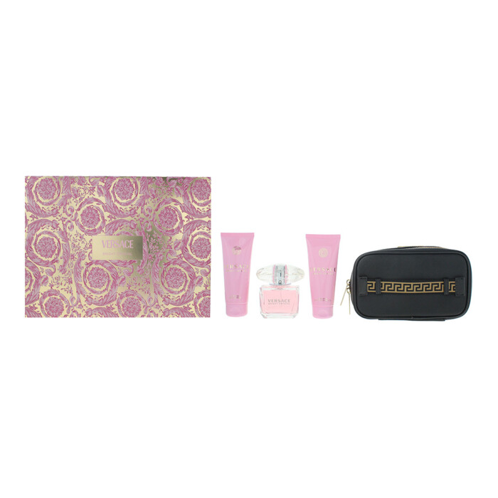 Versace Bright Crystal 4 Piece Gift Set: Eau De Toilette 90ml - Shower Gel 100ml