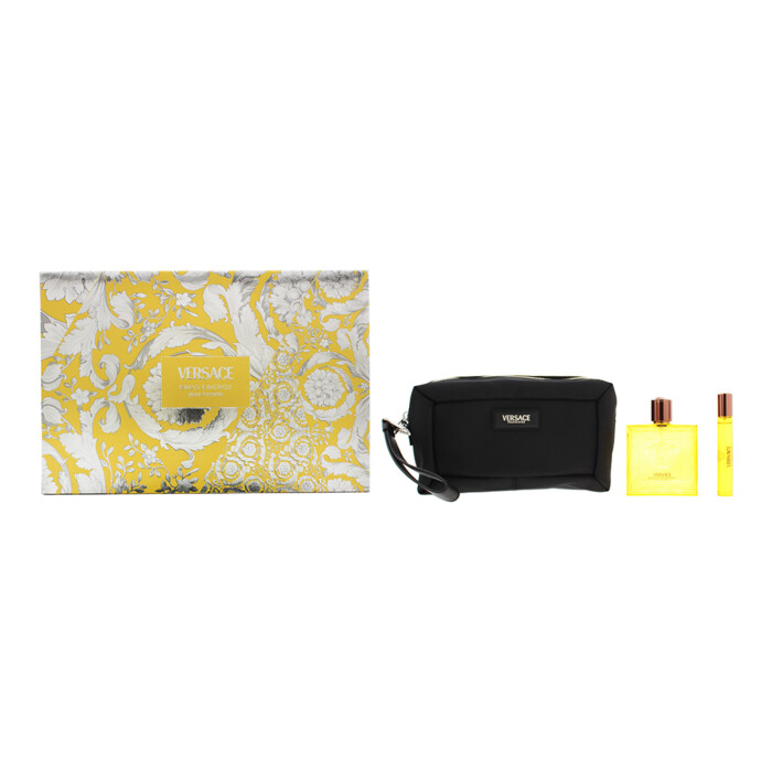 Versace Eros Energy 3 Piece Gift Set: Eau De Parfum 100ml - Eau De Parfum 10ml -