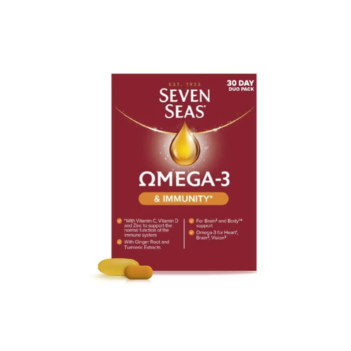 Seven Seas Omega-3 Fish Oil & Immunity, With Vitamin C, Vitamin D, Duo Pack: 30 Capsules+30 Tablets