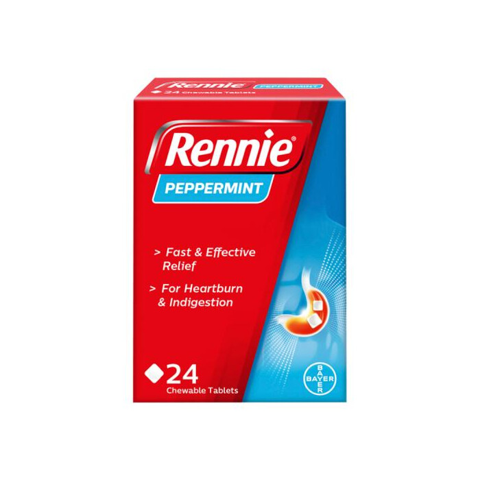 Rennie Peppermint Flavoured 24 Tablets