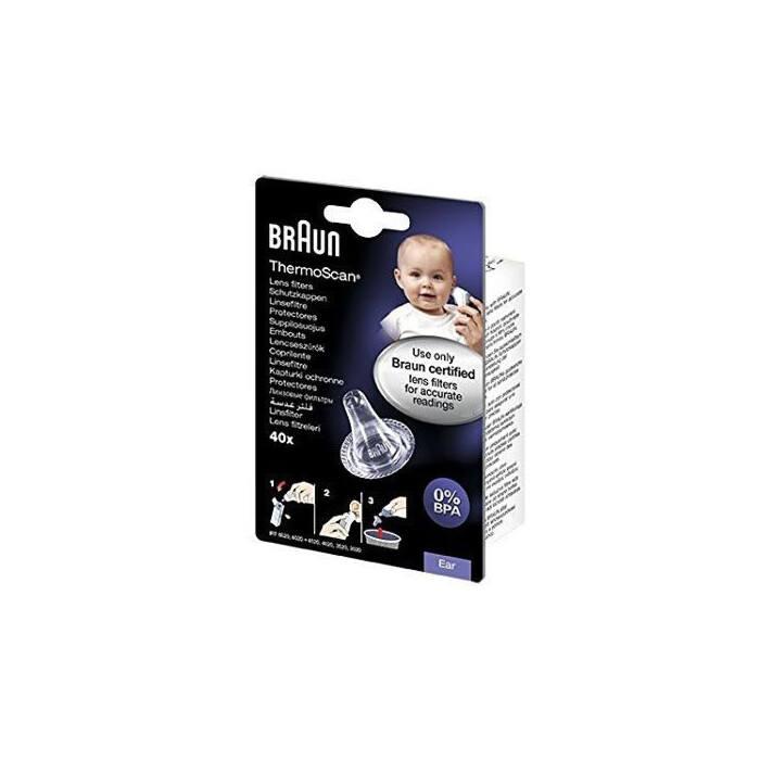 Braun LF40 Lens Filters for ThermoScan Ear Thermometers - Pack of 40