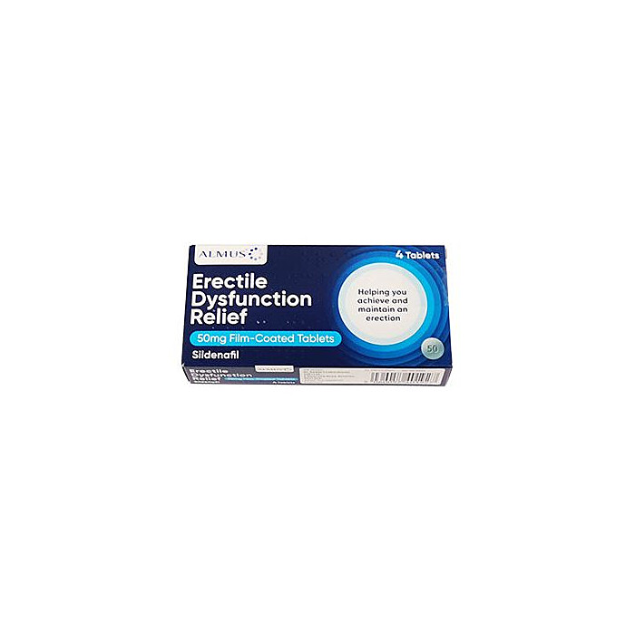 Almus Erectile Dysfunction Relief 50mg Sildenafil 4 Tablets