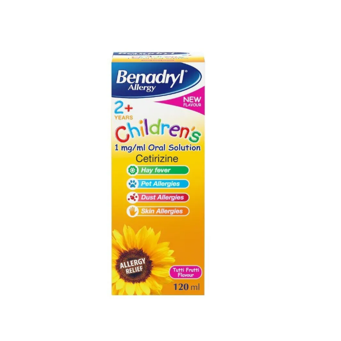 Benadryl All Kids Syrup Oral Solution 120ml Tutti Frutti