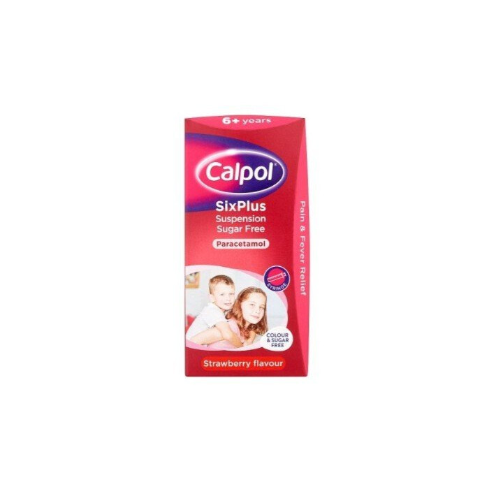 Calpol 6+ Sugar Free Strawberry 250mg/5ml suspension x 80ml