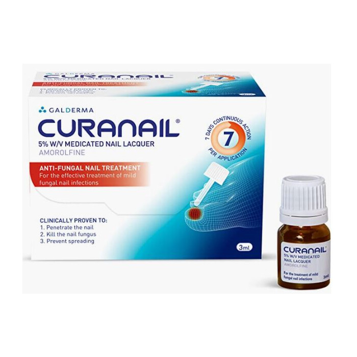 Curanail Fungal Nail Treatment 3ml with 5% Amorolfine, Effective Against Finger / Toenail Fungus