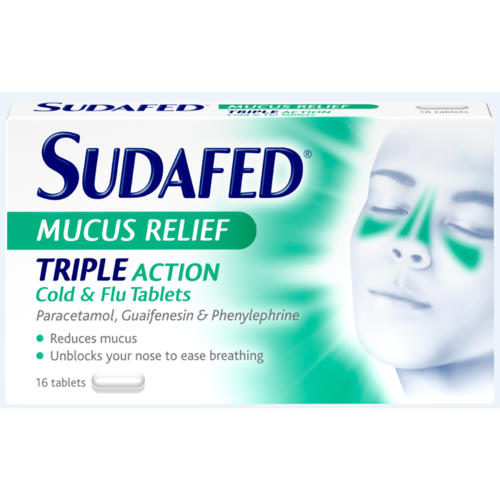 Sudafed mucus relief triple action tablets