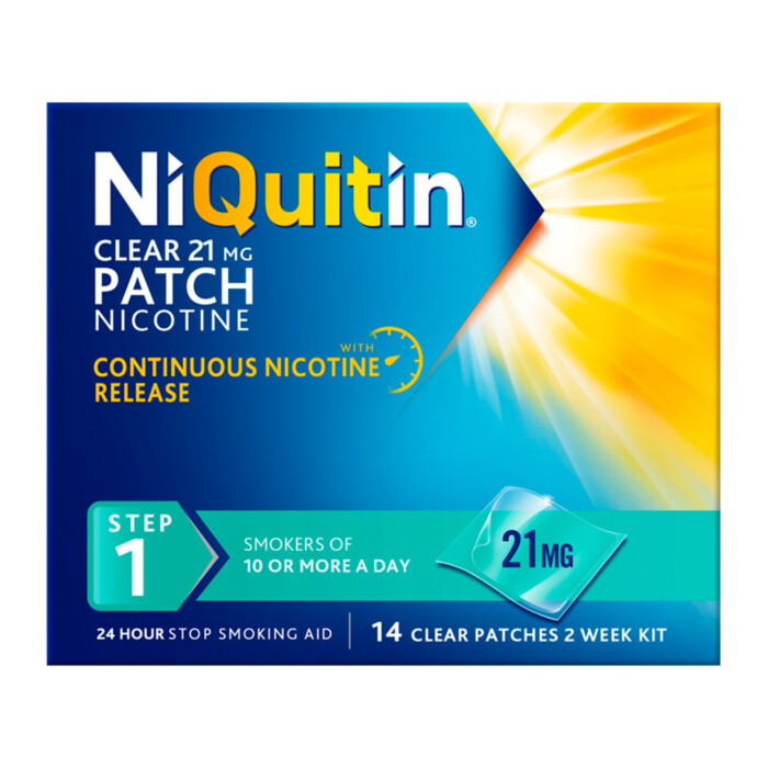 NiQuitin Clear Patch 21mg - 14 Patches - Step 1