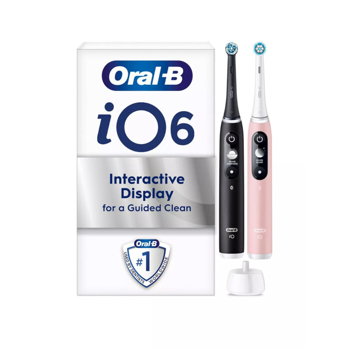 Oral-B iO6 Black Lava & Pink Sand Electric Toothbrush Duo Pack