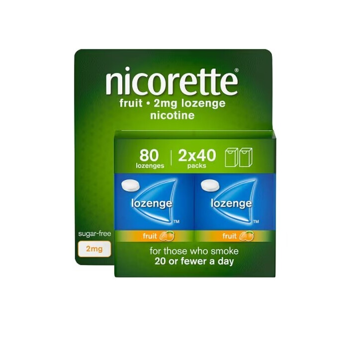 Nicorette Lozenge Fruit 2mg 80 Pack