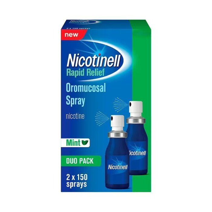 Nicotinell Rapid Relief 1mg/Spray Oromucosal Spray - Duo pack 2 x 150 sprays
