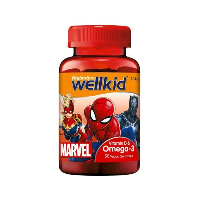 WellKid Marvel Vitamin D & Omega-3 50 Vegan Soft Jellies