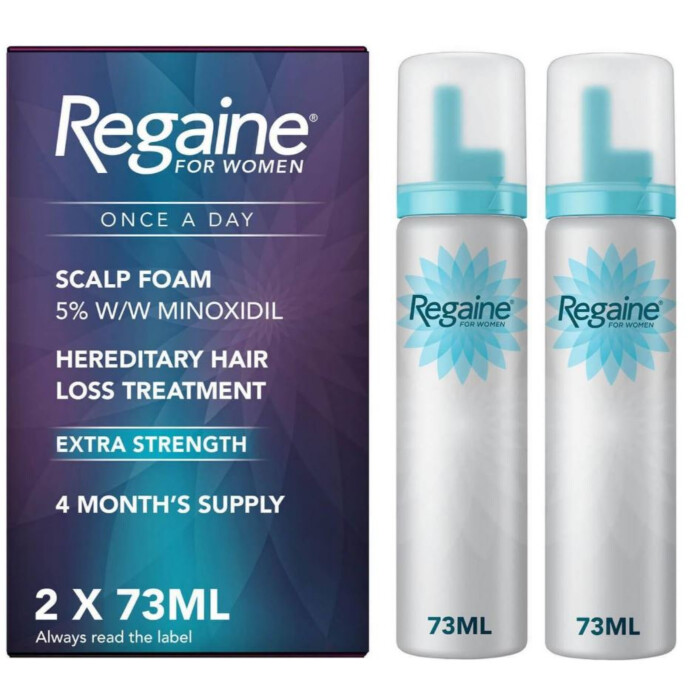 Regaine For Women Once a Day Scalp Foam 5% w/w Cutaneous Foam - 4 Month Supply