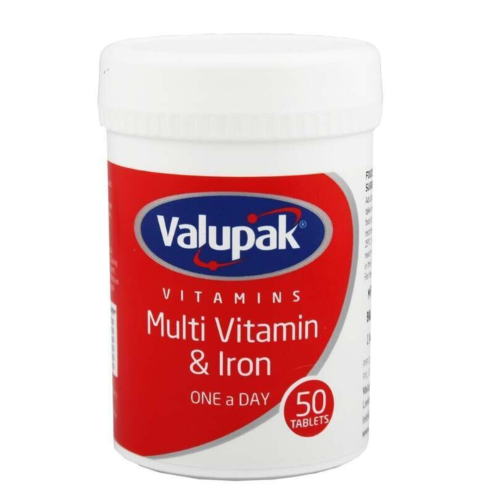 Valupak Multi Vitamin & Iron One A Day 50 Tablets