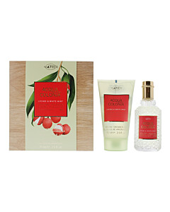 4711 Acqua Colonia Lychee & White Mint 2 Piece Gift Set: Eau De Cologne 50ml - S