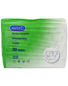 Alvita Incontinence Adult Nappies Night Wear Medium Size - 20 Pack | Clear Chemist
