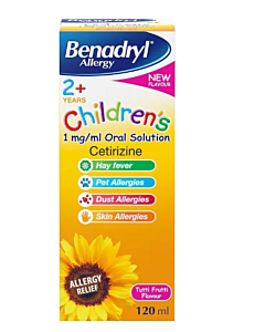 Benadryl All Kids Syrup Oral Solution 120ml Tutti Frutti