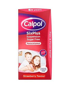 Calpol 6+ Sugar Free Strawberry 250mg/5ml suspension x 80ml