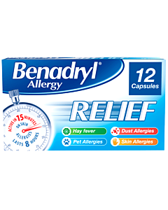 Benadryl Allergy Relief Capsules 12 Caps