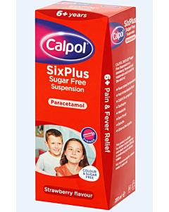 Calpol SixPlus Sugar Free Colour Free Strawberry 200ml