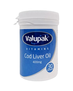 Valupak Cod Liver Oil Caps 400mg 30 Caps