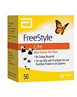 FREESTYLE LITE BLOOD GLUCOSE TEST STRIPS - PACK OF 50