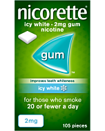 Nicorette Icy White Sugar Free 2mg Gum 105