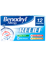 Benadryl Allergy Relief Capsules 12 Caps