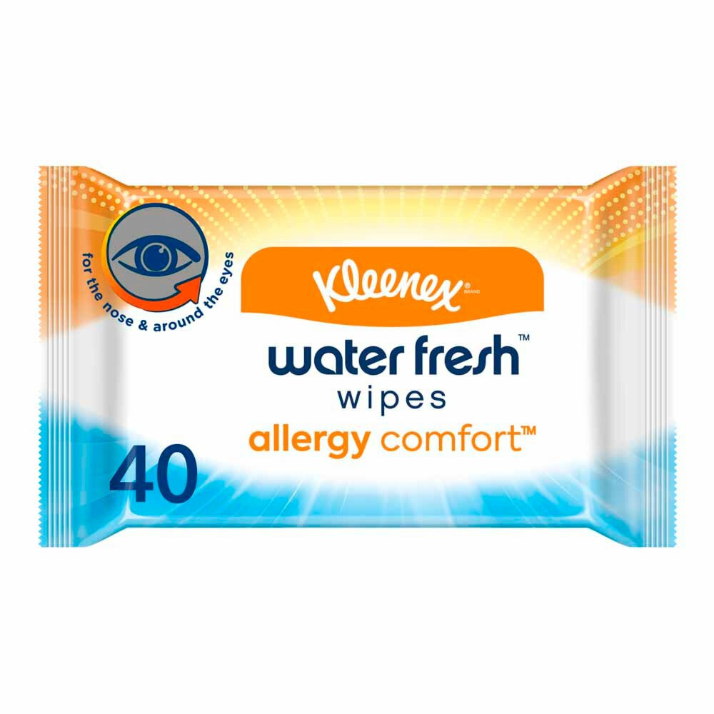 lodret gårdsplads binær Kleenex Allergy Comfort Water Fresh Wipes 135g 40-pack •