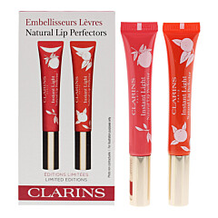Clarins Natural Lip Perfector 2 Piece Gift Set: Grapefruit Lip Perfector 12ml - Juicy Mandarin Lip Perfector 12ml