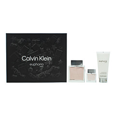 Calvin Klein Euphoria Men 3 Piece Gift Set: Eau De Toilette 100ml - Aftershave Balm 100ml - Eau De Toilette 15ml