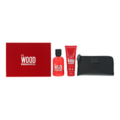 Dsquared2 Red Wood 3 Piece Gift Set: Eau De Toilette 100ml - Shower Gel 100ml - Wallet