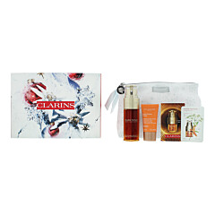 Clarins Energizing Glow 3 Piece Gift Set: Double Serum 50ml - Day Cream 15ml - Double Eye Serum 7 X 0,9ml - Pouch