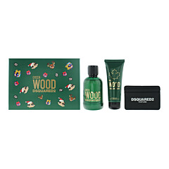 Dsquared2 Green Wood 3 Piece Gift Set: Eau De Toilette 100ml - Shower Gel 100ml - Card Holder