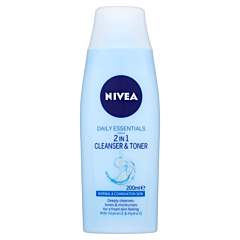 Nivea Daily Essentials Refreshing 2-in-1 Cleanser and Toner - 200ml