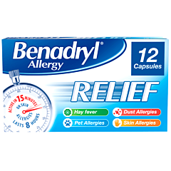 Benadryl Allergy Relief Capsules 12 Caps