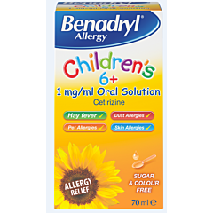 Benadryl for Children 6+ Allergy Solution 70ml