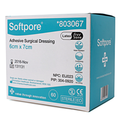 Softpore 803067 Dressing 6cm x 7cm Pack of 60